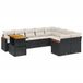 vidaXL 10-delige Loungeset met kussens, polyrattan, zwart