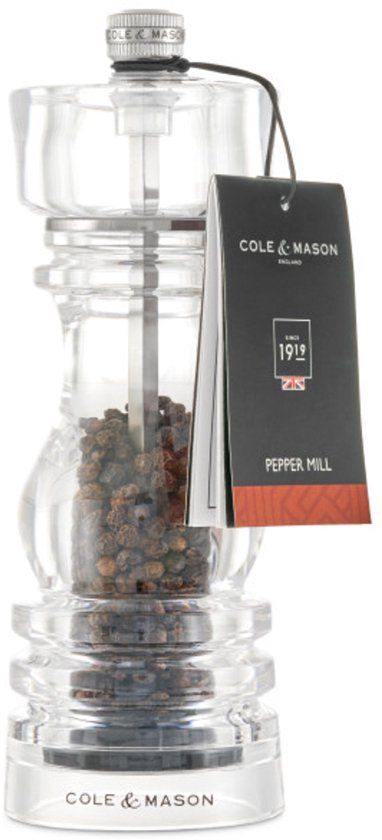 Cole & Mason London Pepermolen – 18 cm – Transparant Acryl – Precision Maalwerk
