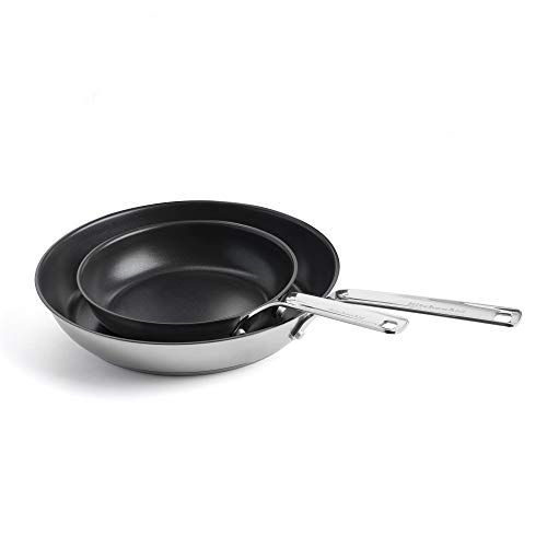 KitchenAid Koekenpannenset - 20 cm en 28 cm - Zilverkleurig