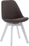 CLP Borneo V2 Chaise de salle à manger - Tissu gris foncé blanc