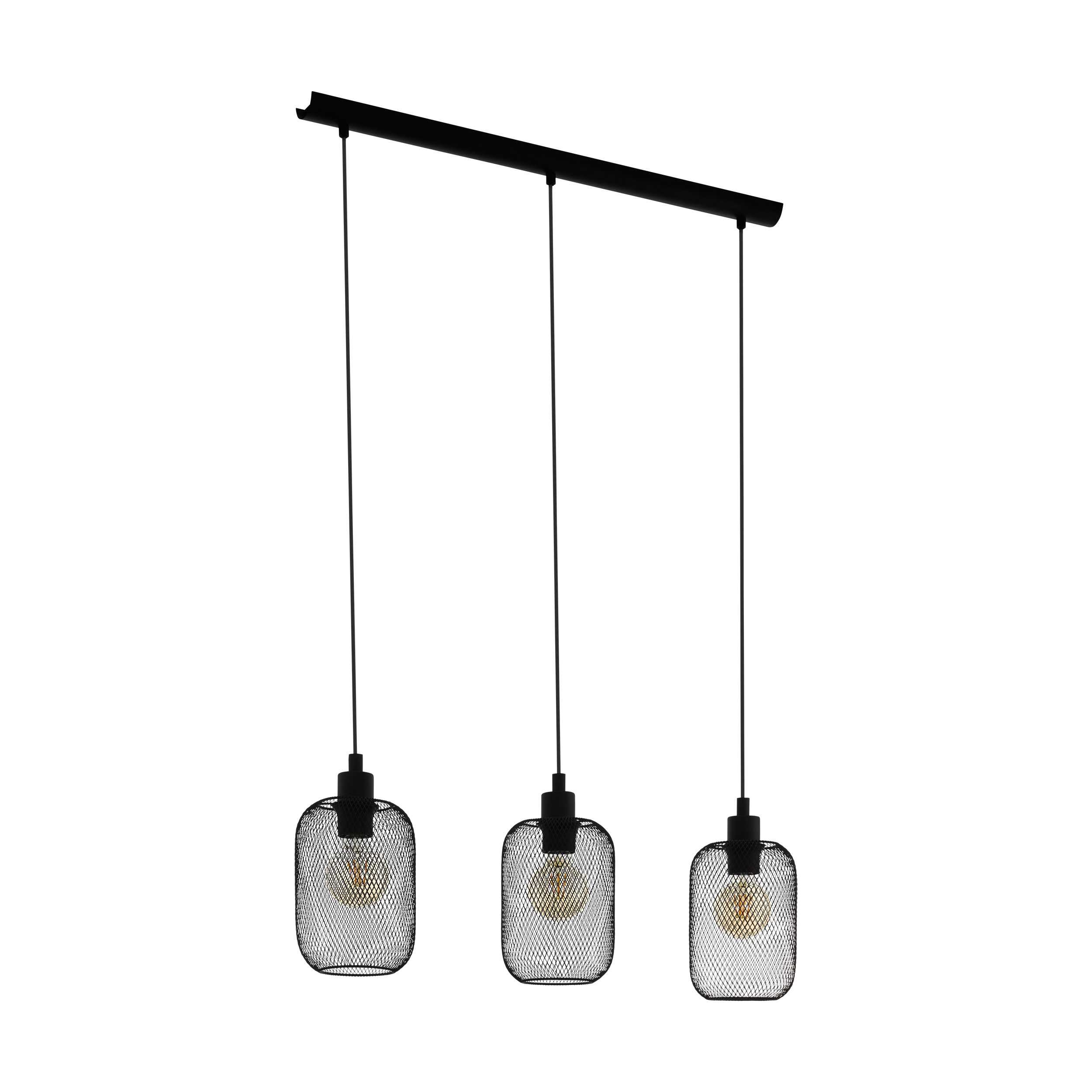 EGLO Wrington Hanglamp - Zwart - E27 - 110cm