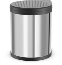 Hailo Compact-Box - Vuilnisbak - 15 liter - Roestvrijstaal - Rond