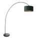 Mexlite Vloerlamp Solva 3899ZW Zwart met groen fluwelen lampenkap