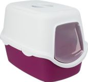 TRIXIE Kattentoilet VICO met deksel, 40 x 40 x 56 cm, bessenrood/wit