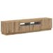 vidaXL - LED - tv-meubel - HOORN - 3 - st - Artisanaal - eiken - Bewerkt - hout