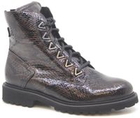 Durea 9838 Veterboots Dames Bruin combi Leer Lak Suède Wijdte K