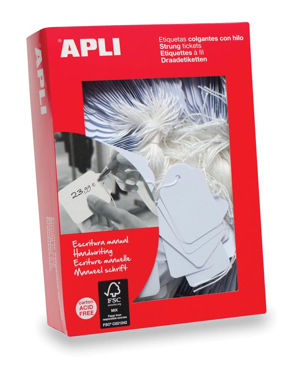 APLI Label karton nr383 7x19mm wit 1000stuks