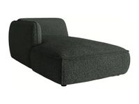 Vente-unique Chaise longue links met armleuning in groen chenillestof van Maison Céphy CAMILIO