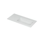 Ink Aspekt Ink Aspekt wastafel 100x1.5x45cm 0 kraangaten 1 wasbak porselein Mat wit 0207228