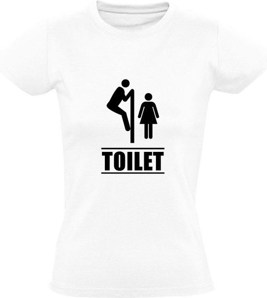 Toilet Dames T-shirt - Wit - Maat L