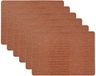 Unique Living placemats Croco lederlook - 6x - 43 x 30 cm - bruin - pvc - tafel onderleggers