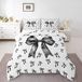 Dekbedset met strikknopen, geschikt voor een tweepersoonsbed, polyester