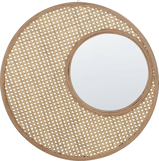 Beliani palau - decoratieve spiegel-beige-pe rotan