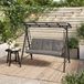 Bealife CD02 Hollywoodschommel – 3-zits tuinschommel met verstelbare zonnekap – 206 × 121 × 182 cm - Grijs