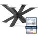 HOLZBRINK Pied de table Spider (mikado) | Pieds de table massifs en métal Noir pour table basse, table à manger, bureau, table de conférence | 1 pied 98x53 cm | Hauteur 43 cm