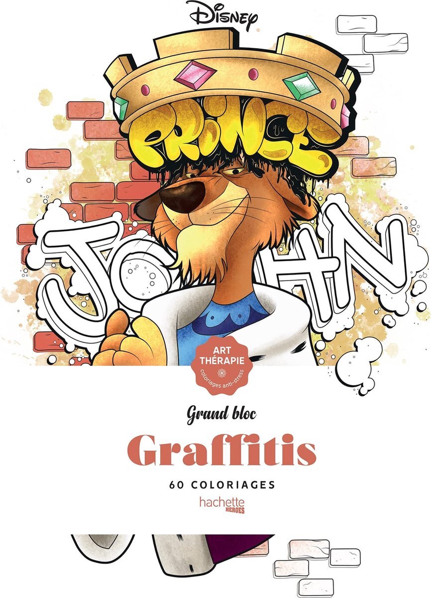 hachette heroes Grand bloc Disney Graffitis - kleurboek voor volwassenen