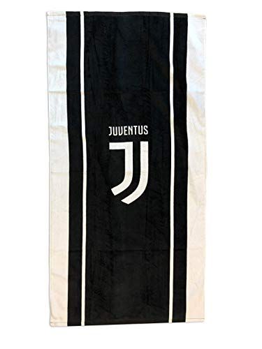 Juventus strandhanddoek - wit/zwart - 70 x 140 cm - Katoen