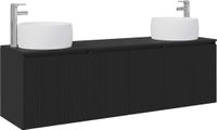 vidaXL Badkamerkastenset 3 st Zwart 49,5 x 44,5 x 66 cm Bewerkt hout