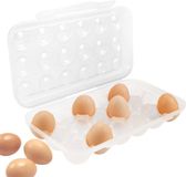 Famanu – Draagbare Kippenei Opbergdoos - Stapelbare Eierhouder Container met Deksel - Eier Organizer Tray Display 18 Eieren - Eier Dispenser Mand voor Koelkast Kamperen Picknick Wandelen Reizen Buiten