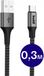 Buddi Flex | USB-A naar USB-C Kabel 12W Fast Charge 5V/2.4A | 480Mbps Dataoverdracht | Gevlochten Nylon | 0,3M Zwart