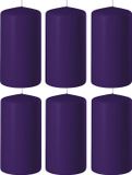 Enlightening Candles 8x bougies cylindriques/tronconiques violettes 6 x 12 cm 45 heures de combustion - Bougies parfumées violettes