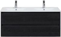 BES LED Dante Badmeubelset 120 cm - Black Oak - Keramische Wastafel Wit Enjoy
