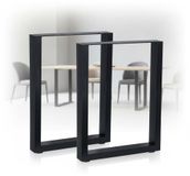 Mucola Set de 2 pieds de table acier Pieds de table Pieds de table design industriel - Noir 40x43 cm