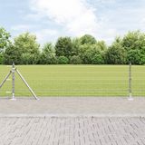 vidaXL Euro-hek met betonnen voetstuk 25 x 0,4 m gegalvaniseerd staal