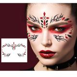 FIESTAS GUIRCA | Gothic gezichtssieraden – fantasie make-up voor feestjes en feesten – ideaal accessoire voor kostuum dames volwassenen – meerkleurig