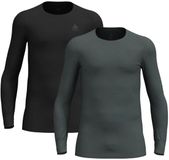 Odlo Active Warm Lange Mouw Thermoshirt 2-Pack Heren - Zwart/Army Groen - Maat L