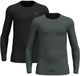 Odlo Active Warm Lange Mouw Thermoshirt 2-Pack Heren - Zwart/Army Groen - Maat L
