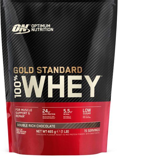 Optimum Nutrition Gold Standard 100% Whey Protein - Double Rich Chocolate - Proteine Poeder - Eiwitshake - 450 gram