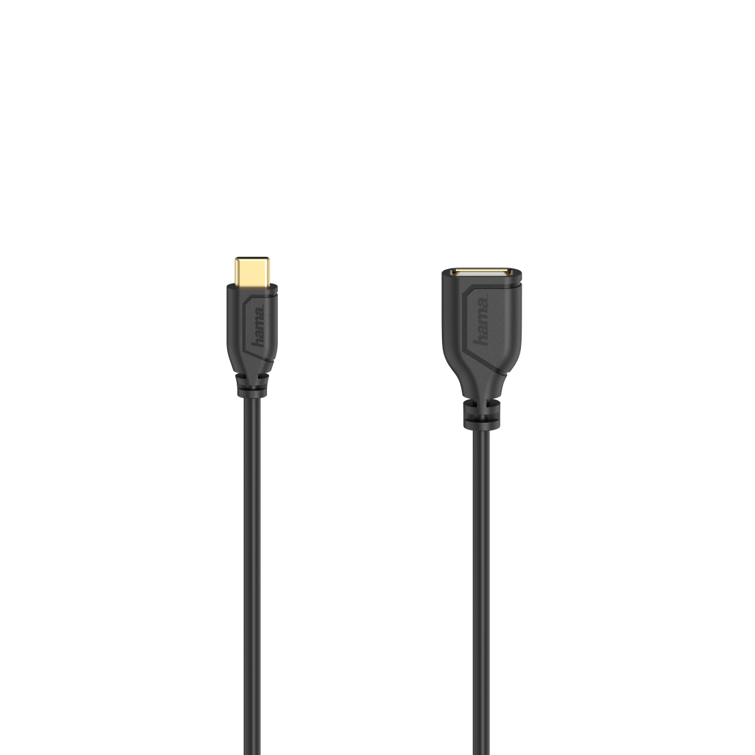 Hama Flexi-Slim USB-kabel - 0,15 m - Zwart