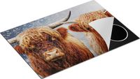 Chefcare Inductie Beschermer Schotse Hooglander Koppel - 75x50 cm - Multicolor
