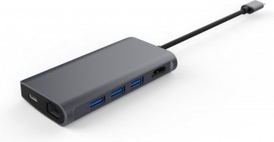 LMP USB-C Mini Dock - 8-poorts USB-C Mini-Dock met HDMI, USB 3.0, Ethernet, SD / MicroSD, USB-C - Space Grey