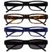 Leesbril Zwart Bruin Blauw Lezers Met UV400 Zon Lezer Waarde 4 Stuks Mannen Vrouwen RRRS32-1231 +1,00