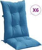 vidaXL Stoelkussens Hoge Rug 120x50x7 cm Stof Gemêleerd Blauw - Set van 2