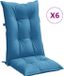 vidaXL Stoelkussens Hoge Rug 120x50x7 cm Stof Gemêleerd Blauw - Set van 2