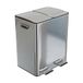 Amig - Dubbele afvalbak met pedalen, model RECIK EVO 40 L - 2 compartimenten x 20 L - Roestvrij staal - 45 x 30 x 52 cm - Zilver