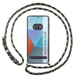 Tumundosmartphone Transparante beschermhoes voor Xiaomi Redmi Note 13 4G, met koord, groen/goud