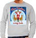 Bellatio Decorations Shoppartners Bv Foute Kersttrui / sweater - Now i believe in holy Santa - grijs voor heren - kerstkleding / kerst outfit S