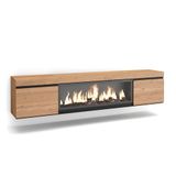 Skraut Home TV-Meubel, Lowboard, Woonkamer, Eetkamer, 210, Voor tv's tot 80", Elektrische haard XXL, Hangend, Moderne stijl, Eiken