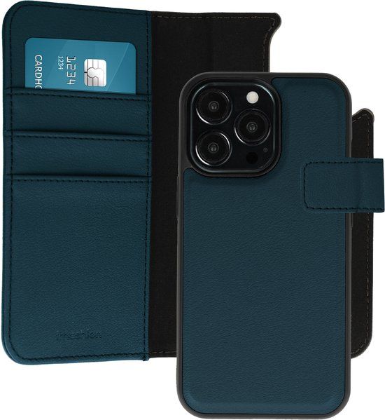 imoshion Hoesje - Geschikt voor Apple iPhone 13 Pro - Uitneembare 2-in-1 Luxe Bookcase - Blauw