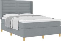 vidaXL Boxspring bed met matras Lichtgrijs 140 x 200 cm Stof