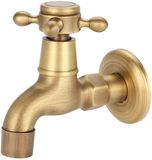 Merkloos Wandmontage Vintage Massivem Messing Wasserhahn für Spülbecken Mopp - G1 / 2, lang - Buitenkraan