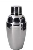 BarCraft Boston cocktailshaker/set met geprinte recepten - roestvrij staal 400 ml
