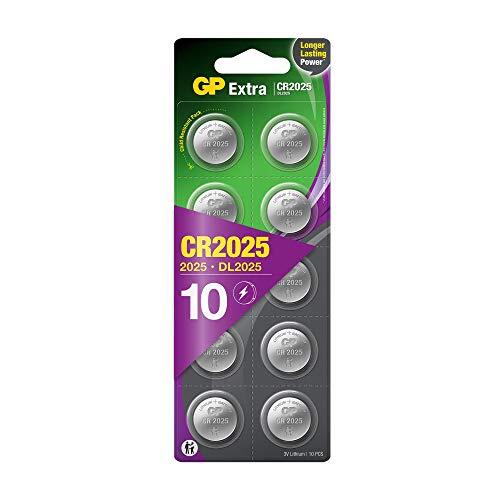 GP Batteries Extra Lithium batterijen CR2025 knoopcel batterij 3V - 10 pack