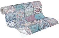 A.S. Création The Wallcover 385651 Zelfklevend Vliesbehang Kleurrijk Vinyl Oosters Tegel Ornamenten 50 cm x 50 cm