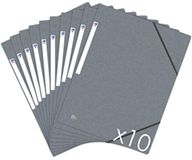 Oxford Topfile+ Kartonnen map, 3 flappen, A4, elastisch, grijs, 10 stuks