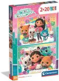 Clementoni Kinderpuzzels Gabby's Dollhouse - 2 Puzzels van 20 Stukjes